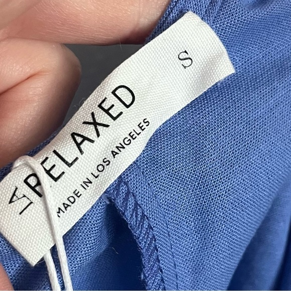 LA Relaxed • NWT Blue Tie Back Short Sleeve Dress - Picture 6 of 6